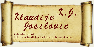 Klaudije Jošilović vizit kartica